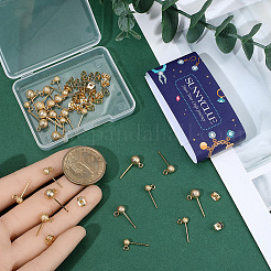 Brass Stud Earring Findings&nbsp;KK-SC0007-33