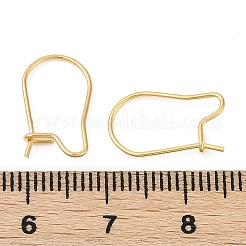 304ステンレススチールフープピアス金具  腎臓耳ワイヤー  ゴールドカラー  15x9x2.5mm  ピン：0.7mm&nbsp;STAS-P223-01G-06