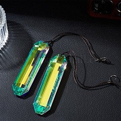 2Pcs Rectangle Glass Hanging Ornaments&nbsp;HJEW-TAC0187
