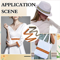 2 Bundle 2 Colors Ethnic Style Embroidery Polyester Ribbons&nbsp;OCOR-MA0001-73