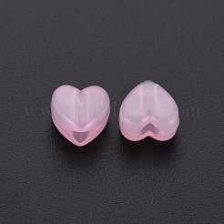 模造ゼリーアクリルビーズ  ハート  パールピンク  8x8.5x5.5mm  穴：2.5mm  約2030個/500g&nbsp;MACR-S373-95-EA10