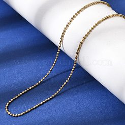 1.2mm ユニセックス 304ステンレススチール製ボールチェーンネックレス  調節可能なスライダーネックレス  ゴールドカラー  20.08インチ（51cm）&nbsp;NJEW-P356-14G
