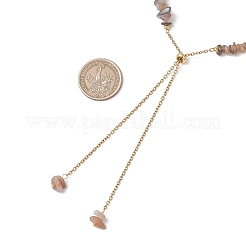 Adjustable Natural Multi-Moonstone Chip Beaded Necklaces&nbsp;NJEW-JN05933