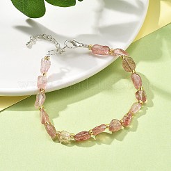 Natural Strawberry Quartz Beads Bracelets for Women&nbsp;BJEW-H623-02S-15