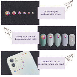 6 Style Glass Rhinestone Flat Back Cabochons&nbsp;RGLA-CA0001-08