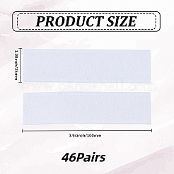 ポリエステルフックアンドループテープ付きナイロン粘着テープ46組  長方形  ホワイト  100x25x3.5mm&nbsp;DIY-CY0003-66B