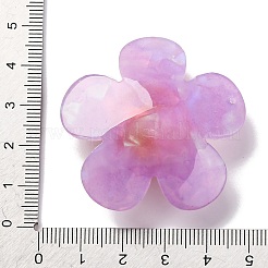 アクリルパーツ  樹脂ビーズで  笑顔の花  ミディアムアクアマリン  43x44x14mm  穴：1.6mm&nbsp;OACR-Q055-03D