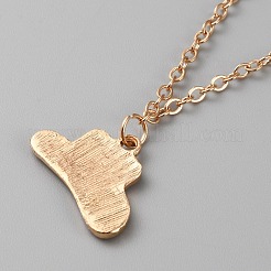 Cowboy Theme Enamel Pendant Necklace with Cable Chains&nbsp;NJEW-WH0013-18A
