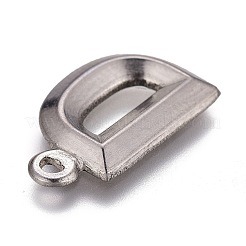 変色しにくい304ステンレススチールペンダント  アルファベット  文字.d  16x10x2mm  穴：1.2mm&nbsp;STAS-H119-01P-D