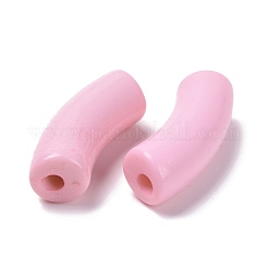 不透明なアクリルビーズ  カーブチューブ  ミスティローズ  34.5x13x11mm  穴：3.5mm&nbsp;X1-SACR-S677-022