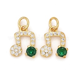 Rack Plating Brass Cubic Zirconia Charms&nbsp;ZIRC-C031-06G