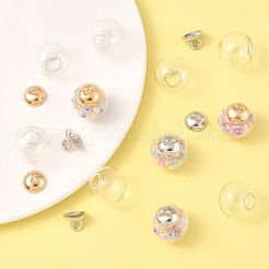 DIY 丸いガラス球形ボールボトル作成キット  ミックスカラー  16mm  穴：3mm&nbsp;DIY-YW0016-08