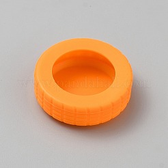 シリコン製荷物用ホイールプロテクターカバー  フラットラウンド  ダークオレンジ  52x17mm  内径：33mm&nbsp;FIND-WH20007-76B