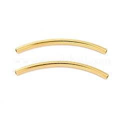 925純銀製のチューブビーズ  カーブチューブ  18KGP本金メッキ  25x1.5mm  穴：1mm  約42個/10g&nbsp;STER-D035-12G-03