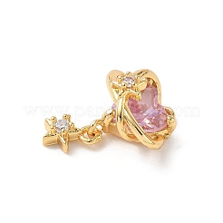 Brass Micro Pave Cubic Zirconia Pendants&nbsp;KK-D504-19A-G