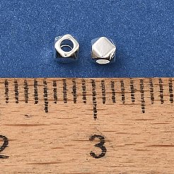 合金のスペーサービーズ  ねじナット  銀  3.5x2.5mm  穴：1mm&nbsp;PALLOY-H528-3mm-S-NR