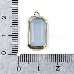 天然石&合成天然石ペンダント  金色の真鍮のパーツと  長方形チャーム  多面カット  20.5x11x3.5mm  穴：1.2mm&nbsp;G-U019-04G