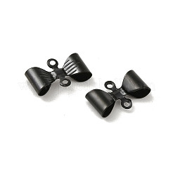 304ステンレススチールコネクタチャーム  蝶結び  ブラック  11.5x7.5x3mm  穴：1mm&nbsp;STAS-P363-01EB
