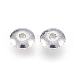 チベット風スペーサービーズ  鉛フリー＆カドミウムフリー  フラットラウンド  プラチナ  6x2mm  穴：1.5mm&nbsp;TIBEB-R020-P-LF