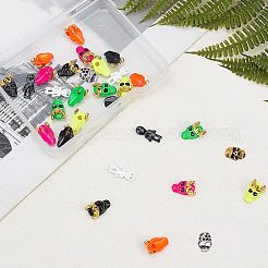 45Pcs 9 Style Alloy Skull & Skeleton Cabochons&nbsp;MRMJ-OC0002-77