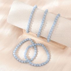 Natural Angelite Stretch Bracelets&nbsp;BJEW-JB03738-05