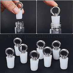 シリコン逆流防止水床プラグ  ステンレスハンドル付き  コーン  ホワイト  40x18.5x15.5mm  穴：11mm  9個/セット&nbsp;FIND-GF0007-05B