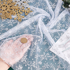 Snowflake Pattern Nylon Mesh Fabric&nbsp;DIY-WH0581-11A