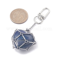 Heart Natural Gemstone Pendant Decorations&nbsp;HJEW-JM01691-02