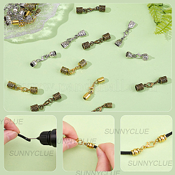 32Pcs 8 Styles Alloy Cord Ends&nbsp;HJEW-SC0003-07