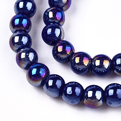 Electroplate Opaque Glass Beads Strands&nbsp;GLAA-T032-P4mm-AB03