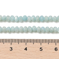天然淡水貝殻染めビーズ連売り  ファセットロンデル  ライトブルー  4x3mm  穴：0.7mm  約137個/連  15.35''（39センチメートル）&nbsp;SHEL-R100-13A-02