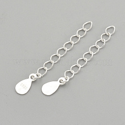 925 Sterling Silver Twisted Extender Chains&nbsp;STER-S002-33