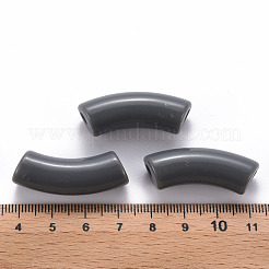 不透明なアクリルビーズ  カーブチューブ  グレー  36x13.5x11.5mm  穴：4mm  約133個/500g&nbsp;MACR-S372-001B-S037