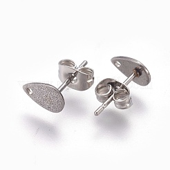 Tarnish Resistant 304 Stainless Steel Stud Earring Findings&nbsp;STAS-O119-12A-P