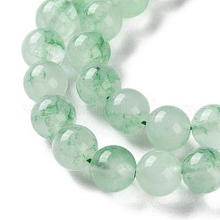 天然石マレーシアジェイドビーズ連売り  染め  ラウンド  ダークシーグリーン  8mm  穴：1.2mm  約48個/連  15.16''（38.5センチメートル）&nbsp;G-P583-A01-01B