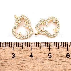 Brass Micro Pave Clear Cubic Zirconia Pendants&nbsp;KK-S389-07G