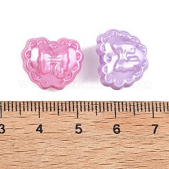 不透明ABS模造真珠ビーズ  ちょう結びとハート  ミックスカラー  13.5x16x10mm  穴：2.5mm  約500個/500g&nbsp;MACR-K361-32