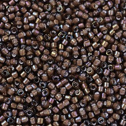 MIYUKIデリカビーズ  シリンダー  日本製シードビーズ  11/0  （db1790)白裏地クロテンブラウンab  1.3x1.6mm  穴：0.8mm  約10000個/袋  50 G /袋&nbsp;SEED-X0054-DB1790
