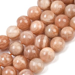 天然石サンストーンビーズ連売り  ラウンド  10.5mm  穴：0.8mm  約19個/連  7.87''（20センチメートル）&nbsp;G-G342-A02-10.5mm