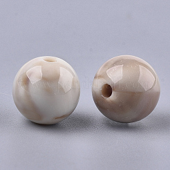 アクリルビーズ  天然石風  ラウンド  フローラルホワイト  11.5~12x11mm  穴：2mm  約513個/475g&nbsp;LS-OACR-S029-060D-04