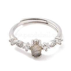 Horse Eye Natural Labradorite Adjustable Rings&nbsp;RJEW-Q817-02P-04