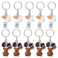 5Pcs Opaque Resin Keychains&nbsp;KEYC-YW00242-01