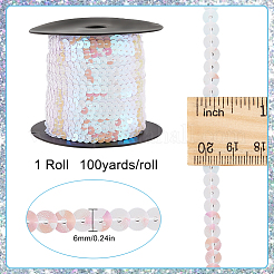 スパークルPVCスパンコールリボン1ロール  スパンコールトリム  衣類アクセサリー  ミスティローズ  1/4インチ（6mm）  100ヤード/ロール&nbsp;OCOR-SP0001-02D
