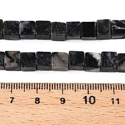 Natural Black Netstone Beads Strands&nbsp;G-T139-6x6-24A