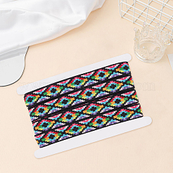 5.4mのヴィンテージジャカードポリエステルリボン  刺繍入りの織りリボン  DIYの衣類の付属品の装飾のため  カラフル  1インチ（25mm）&nbsp;OCOR-CY0004-49