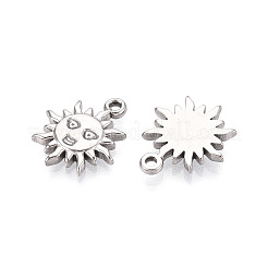 304ステンレスペンダント  変色防止  太陽のチャーム  ステンレス鋼色  18x15x2.5mm  穴：1.6mm&nbsp;STAS-T067-73P