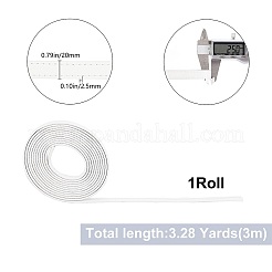 PUレザーコード  フラット  ホワイト  20x2.5mm  3 m /ロール&nbsp;DIY-WH0209-99B