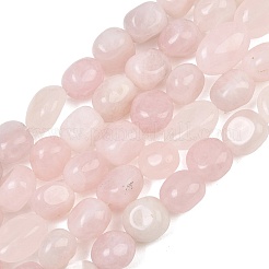 天然石ローズクォーツビーズ連売り  ナゲット  タンブルストーン  9~11x8~10x6~10mm  穴：0.8mm  約18~19個/連  6.89~7.28''（17.5~18.5センチメートル）&nbsp;GG-CBA787B-A33