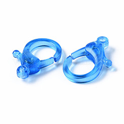 透明アクリルカニカン  ドジャーブルー  25.5x18x6mm  穴：1.8mm&nbsp;TACR-T023-01A-04