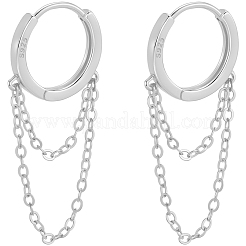 1 Pair 925 Sterling Silver Hoop Earrings&nbsp;EJEW-BBC0002-04P